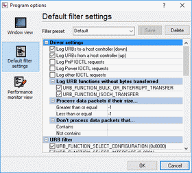 USB Monitor. Filter rules